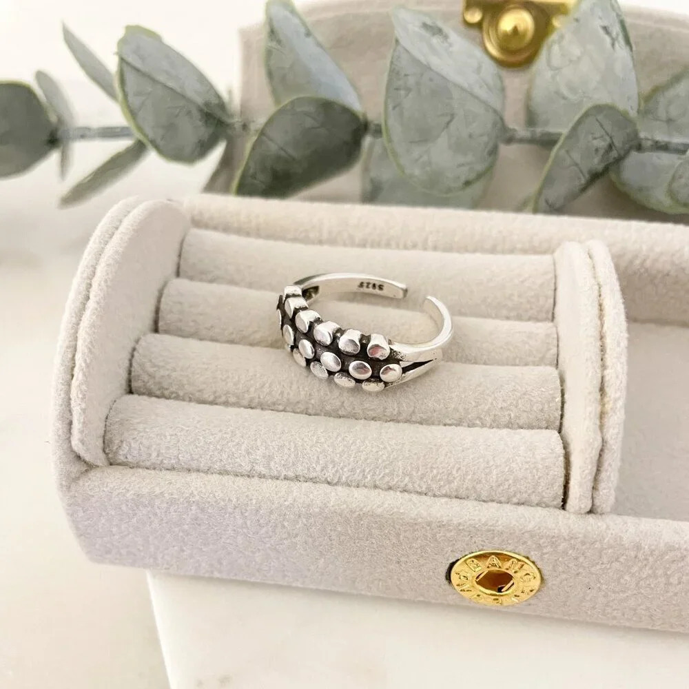 925 Sterling Silver Bead Ring Minimalist Ring Dainty Ring Stacakble Ring Band - Picture 9 of 9